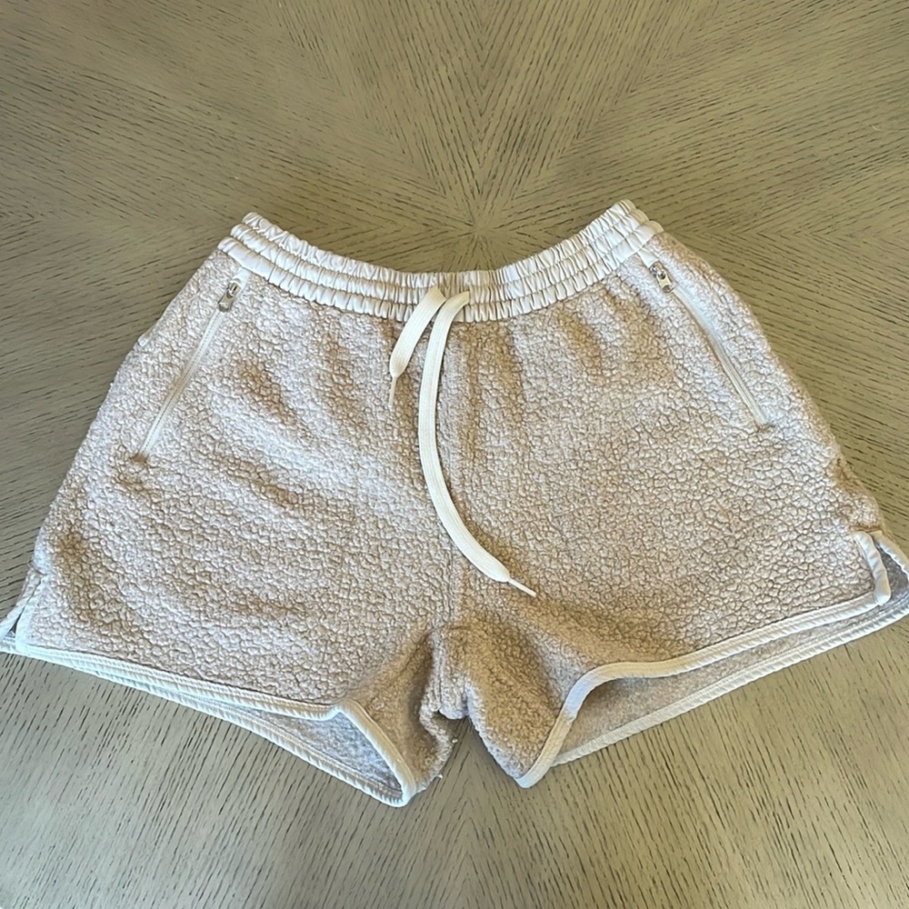 Outdoor Voices Cream Sherpa Lounge Shorts